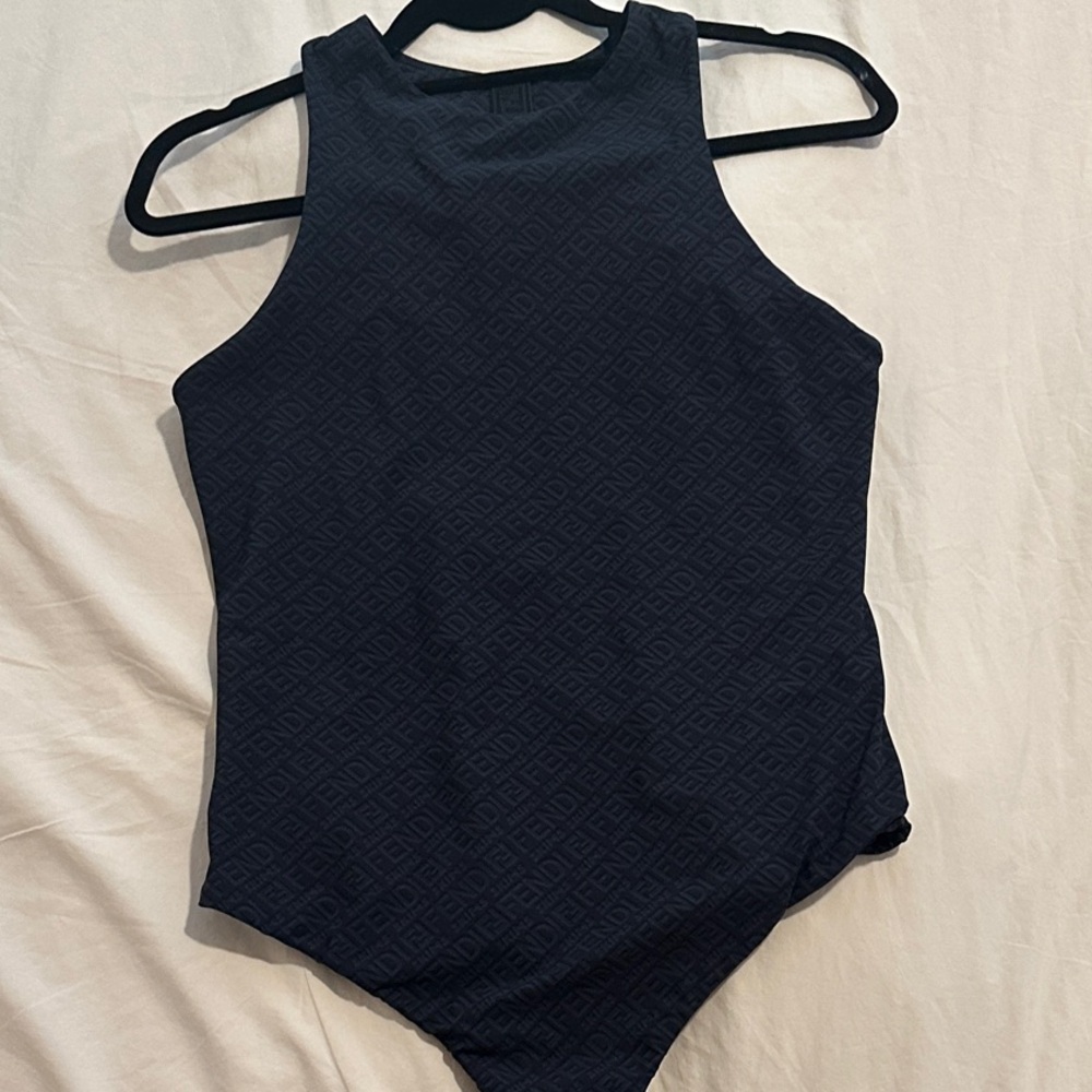 Skims Fendi Black Monogram Bodysuit